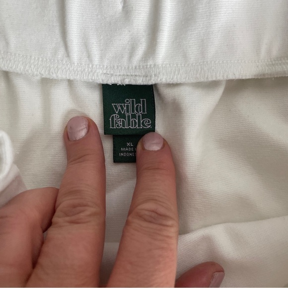 Women's Knit Tennis Mini A-Line Skirt - Wild Fable White Size XL Drawstring - Picture 6 of 11